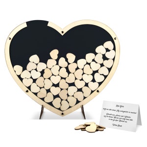 Wedding Guestbook Alternative Wedding Guestbook Heart of Wood incl. Wooden Hearts Black