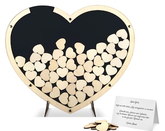 Wedding Guest Book Alternative Wedding Guest Book - Wooden Heart incl. Wooden Heart