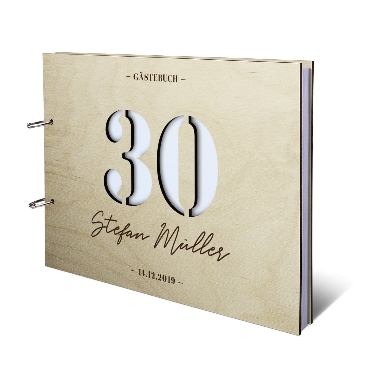 Personalisiertes Gästebuch runder Geburtstag Holz Cover Etsy.de