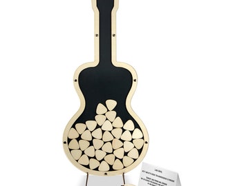 Wedding Guestbook Alternative Wedding Guestbook - Chitarra in legno con plettri in legno