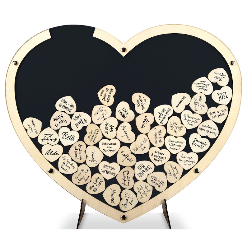 Wedding Guestbook Alternative Wedding Guestbook Heart of Wood incl. Wooden Hearts image 3