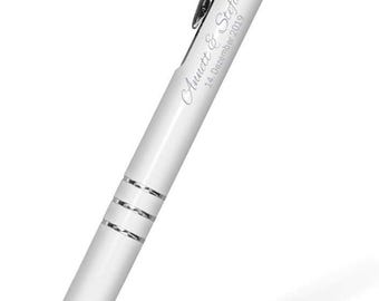 Personalized wedding favors ballpoint pens with individual engraving - wedding couple with date, color selectable 1 to 500 pieces