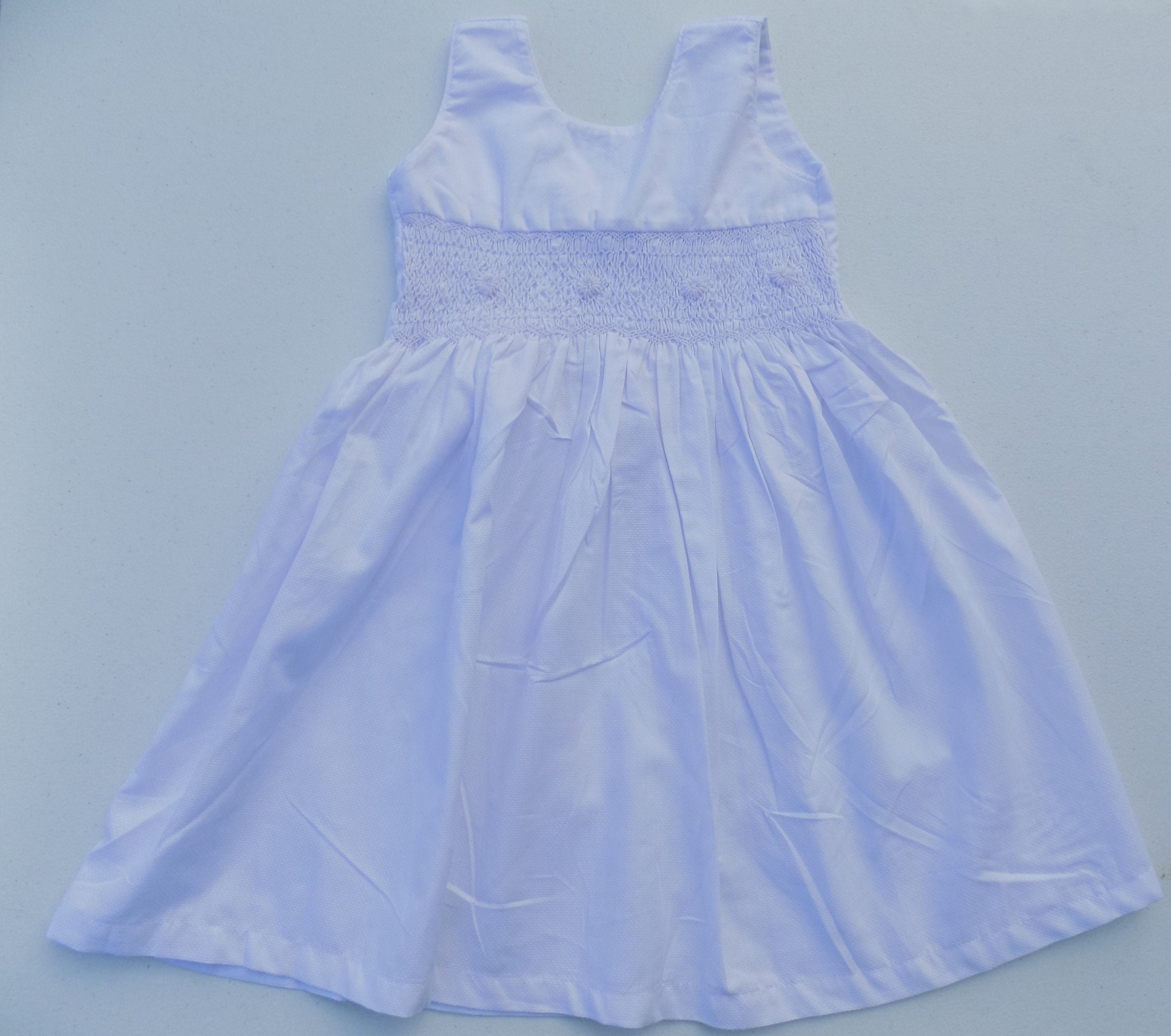 girls white cotton dress