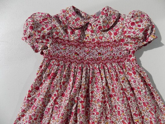 red smocked dress baby