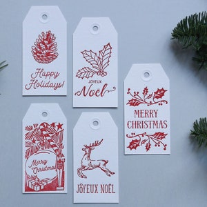Letterpress Christmas Gift Tags set of 5 afbeelding 2