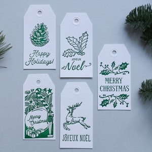 Letterpress Christmas Gift Tags set of 5 afbeelding 3