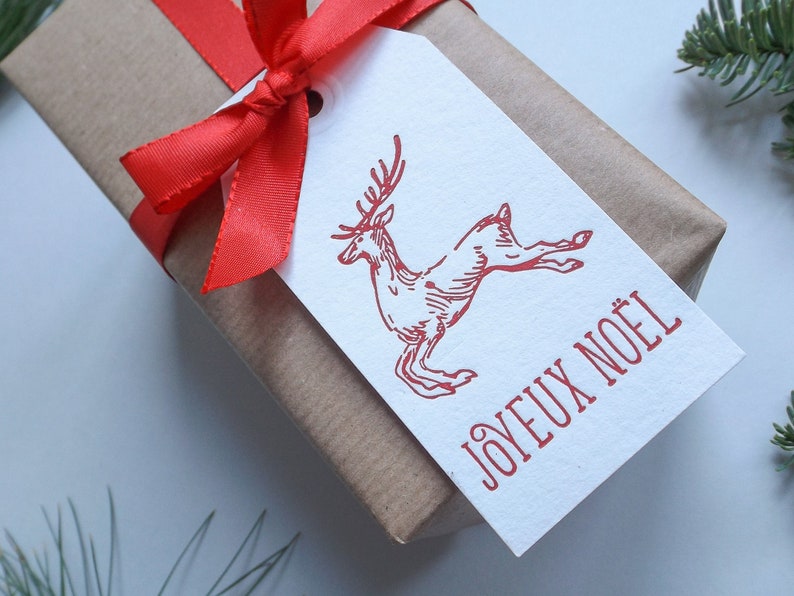 Letterpress Christmas Gift Tags set of 5 afbeelding 1