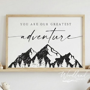 You are Our Greatest Adventure Framed Sign, Nursery Wall Art Decor, Baby Shower Gift