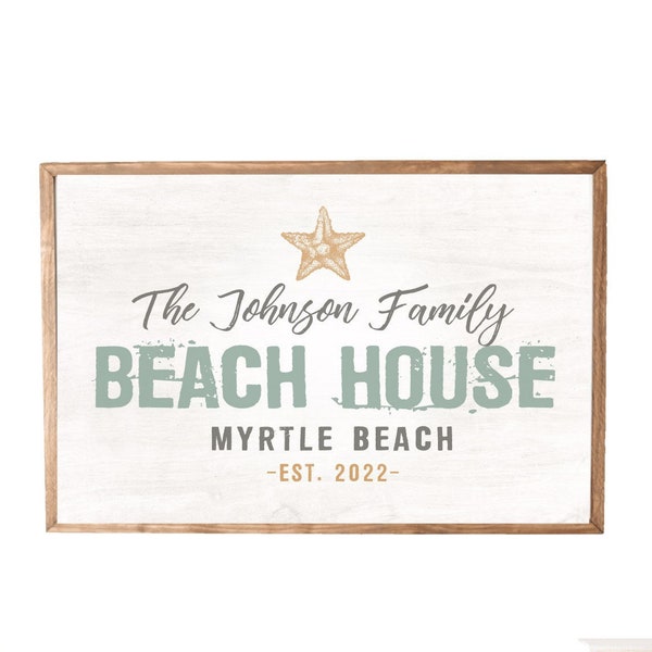 Beach House Signs, Custom Beach House Sign, Personalized Beach House Sign, Beach House Decor, Ocean Wall Art, Beach House Gift, Starfish