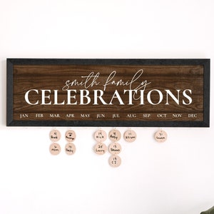 Celebrations Personalized Family Name Birthday Board, Family Birthdays and Celebrations Perpetual Calendar