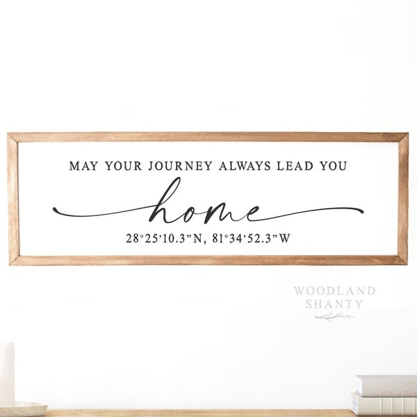 May Your Journey Always Lead You Home Sign, GPS coordinates sign