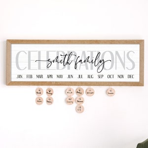 Celebrations Personalized Family Name Birthday Board, Family Birthdays and Celebrations Perpetual Calendar