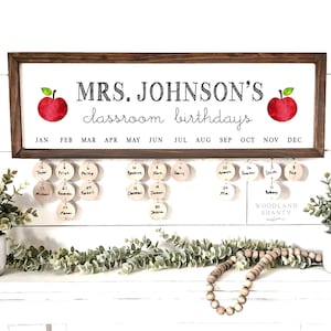 Klas Verjaardagen Board, Gepersonaliseerde Klas Verjaardagen Teken, Klas Verjaardagen Kalender, Cadeau voor Leraar, Leraar Waardering Cadeau