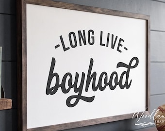 Long Live Boyhood Framed Sign, Boys Room Decor