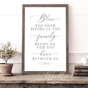Bless the Food Before Us Framed Dining Room Sign, Framed Kitchen Decor, Gathering Mothers Day Gift