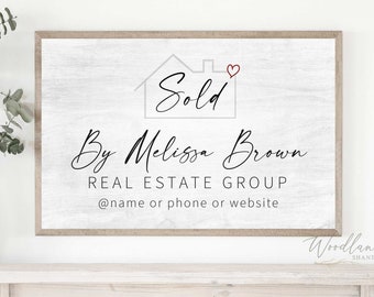 Sold Sign For Realtor, Real Estate Signs, Real Estate Sold Sign, Realtor Sold Sign, Realtor Closing Sign, Sold By Sign for Realtors