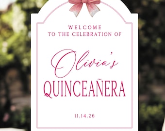 Welcome to Quinceanera Personalized Event Sign, Acrylic Quince Celebration Event Decor