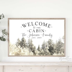 Welcome to our Cabin Sign | Personalized Custom Cabin Decor