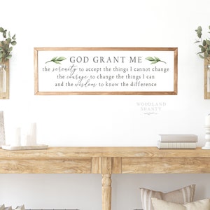 Serenity Prayer Sign | Scripture Prayer Wall Art | God Grant Me The Serenity Sign