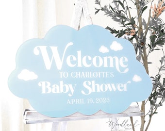 Welcome Baby Shower Sign, Cloud Themed Cloud Shaped Sign, Personalized Baby Shower Sign