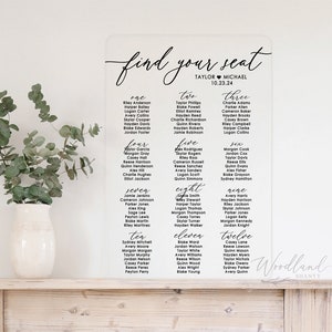 Wedding Seating Chart Sign, Acrylic Wedding Seating Chart, Find Your Seat, Custom Seating Chart Sign