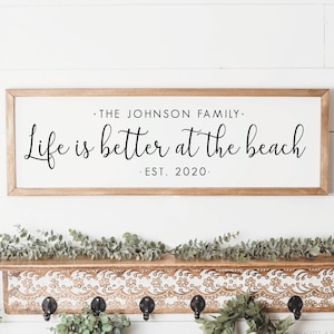 Beach House Sign | Personalized Beach House Sign | Life is Better at the Beach Sign