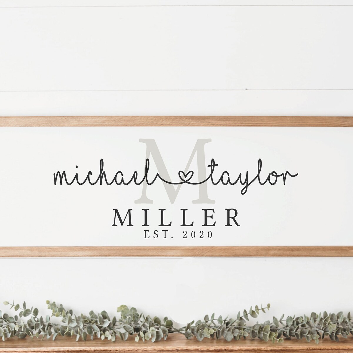 Personalized Last Name Monogram Sign Modern Farmhouse Wedding Established Date Gift Personalized Bridal Shower Gift - Etsy