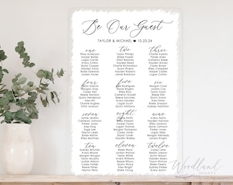 Wedding Seating Chart Sign, Acrylic Wedding Seating Chart, Be Our Guest, Custom Seating Chart Sign