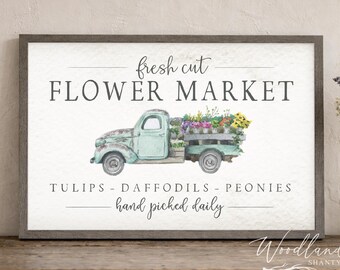 Fresh Cut Flower Market Sign, Fresh Cut Flowers Sign, Spring Decor, Spring Sign, Modern Farmhouse Spring Decor, Farmhouse Spring Sign