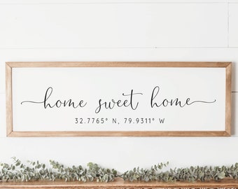 Realtor Gift | Home Sweet Home GPS Sign | Home Sweet Home Coordinates Sign