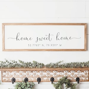 Home Sweet Home GPS Coordinates Sign, Home Sweet Home Coordinates Sign, New Home Gift, Housewarming Gift Sign, First Home Gift