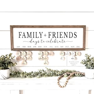 Family and Friends Days to Celebrate Birthday Calendar Board