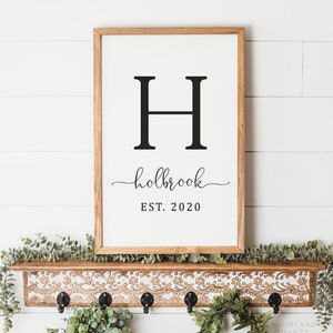 Personalized Farmhouse Style Monogram Sign | Personalized Wedding Gift | Family Last Name Custom Sign | Personalized Wedding Gift Sign