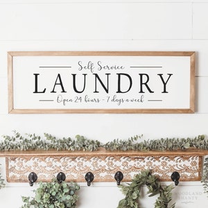 Self Service Laundry Sign | Farmhouse Laundry Sign | Laundry Room Sign