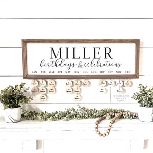 Personalized Family Birthday Board, Family Birthdays and Celebrations Board Sign | Custom Birthday Board | Family Birthday Calendar Sign