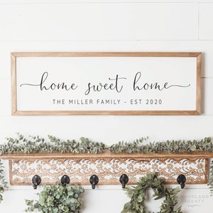 Home Sweet Home Sign Housewarming Gift Personalized Gift Farmhouse Decor Farmhouse Wall Decor Home Decor Personalized Gift image 1