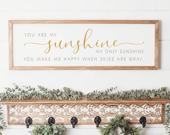 You Are My Sunshine Framed Sign, Farmhouse Inspirational Love Wall Art Quote, Baby Nursery Room Decor