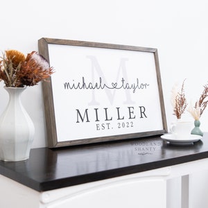 Personalized Sign, Monogram Sign, Wedding Gift, Mother&#39;s Day Gift, Custom Wedding Gift, Personalized Wedding Gift, Names Established Sign