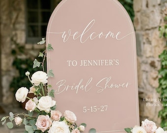 Personalized Arch Welcome to Bridal Shower Sign on Acrylic, Modern Minimalist Rustic Classic Custom Bridal Shower Decor