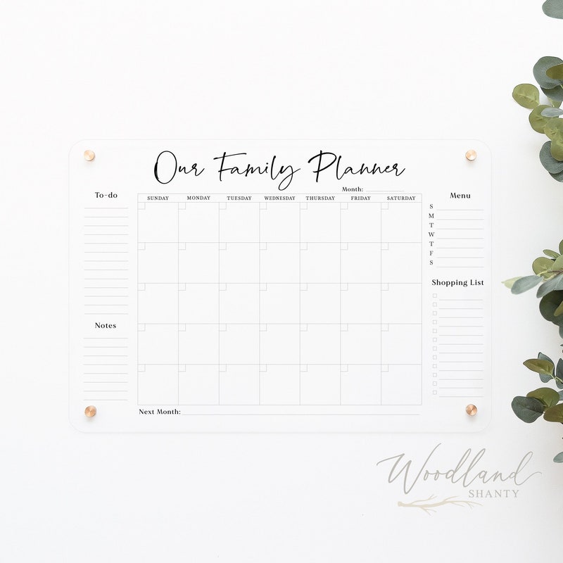 Dry Erase Calendar Etsy