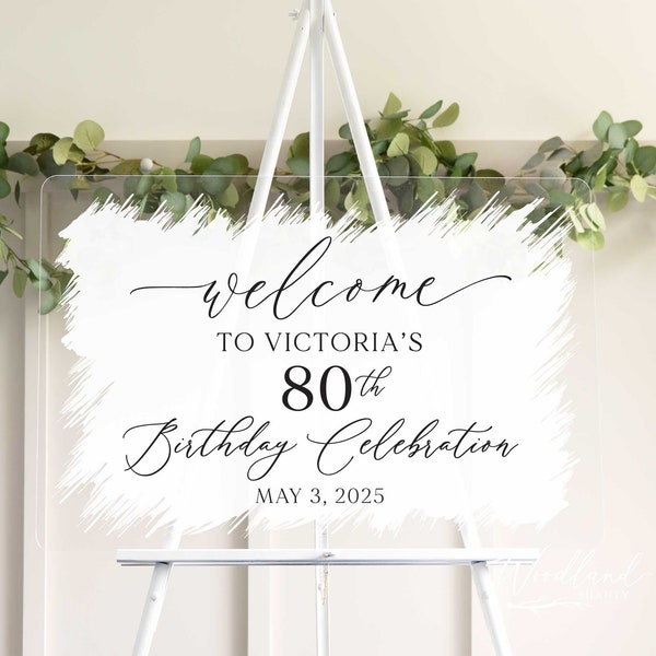 Welcome Personalized Birthday Party Celebration Sign, Custom Acrylic Welcome Birthday Entrance Sign