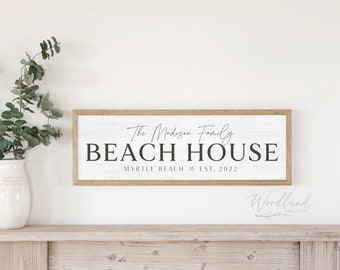 Beach House Sign, Personalized Beach House Sign with Location and Established Year, Beach House Decor, Beach House Art, Custom Beach Sign
