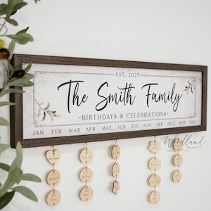 Perpetual Birthday Calendar, Family Birthday Board , Family Birthdays and Celebrations Board Sign, Birthday Board, Family Calendar Sign Gift