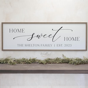 Personalized Home Sweet Home Sign, Family Last Name Housewarming Gift Sign, New Home Gift, Custom Personalized Established Year Framed Sign