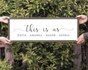 This is Us Framed Sign Personalized with Family Names, Gift for Mom
