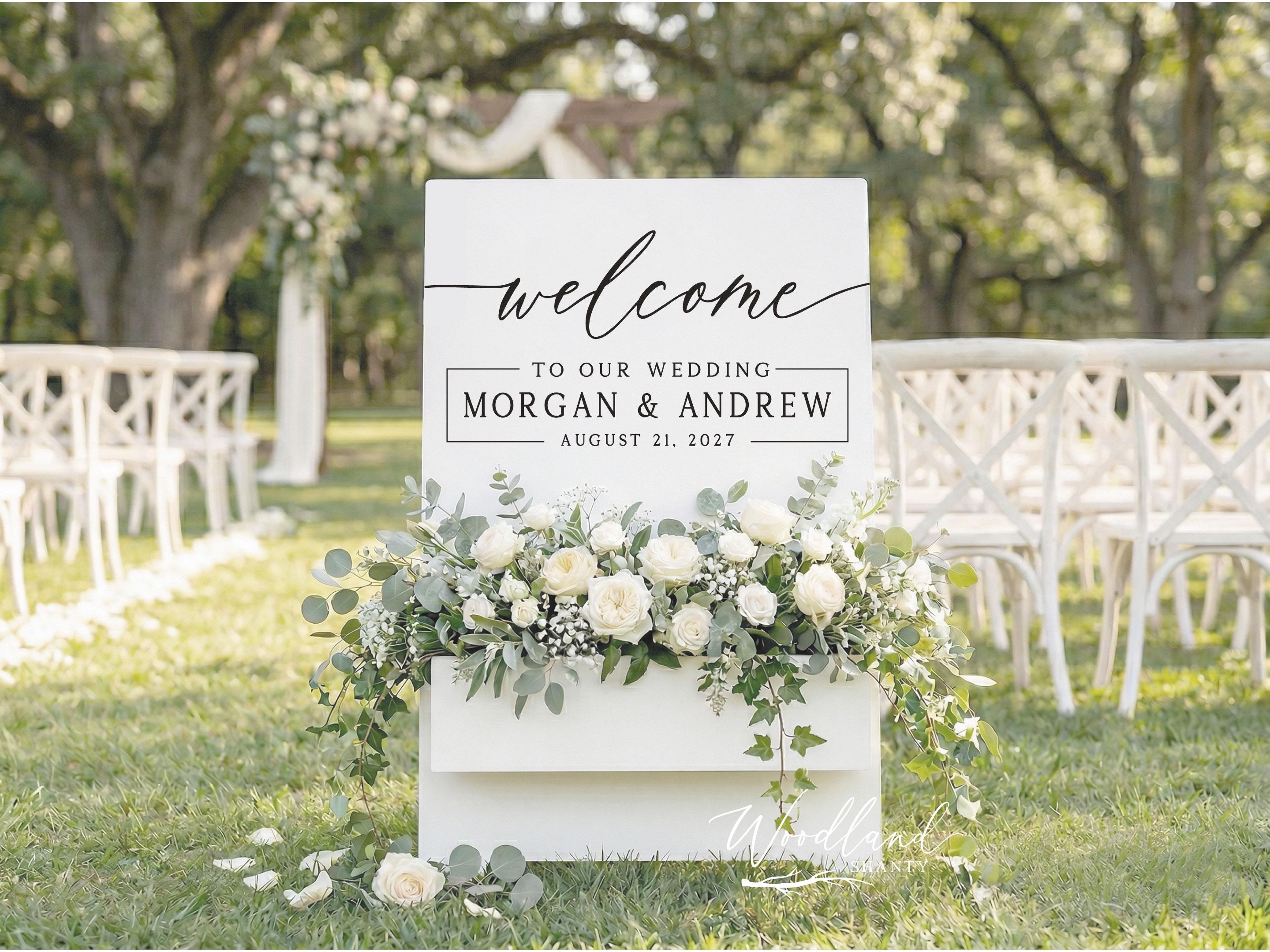 Personalized Wedding Flower Box Sign, Unique Custom Wedding Welcome ...