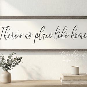 There's No Place Like Home Framed Sign, Entryway Foyer Wall Art Decor, Housewarming Gift