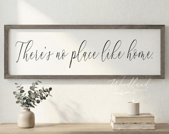 There's No Place Like Home Framed Sign, Entryway Foyer Wall Art Decor, Housewarming Gift