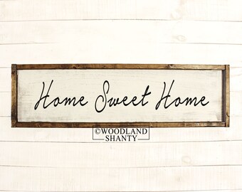 Home Sweet Home | Home Sweet Home Sign | Home Sweet Home Wood Sign | Wood Framed Rustic Vintage Farmhouse Collage Wall Art Home Decor USA