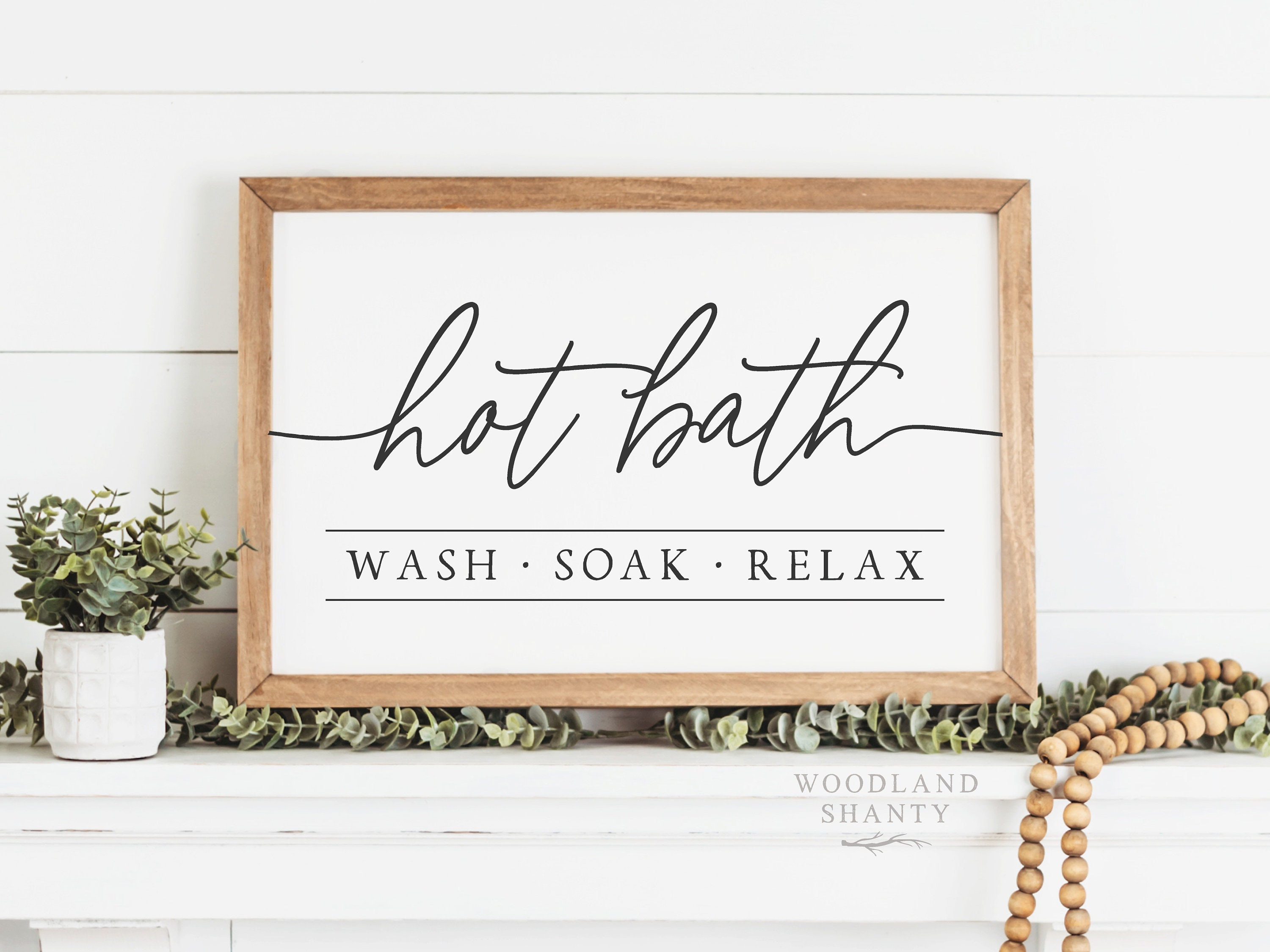 Hot Bath Wash Soak Relax Sign Bathroom Wall Art Bathroom Etsy
